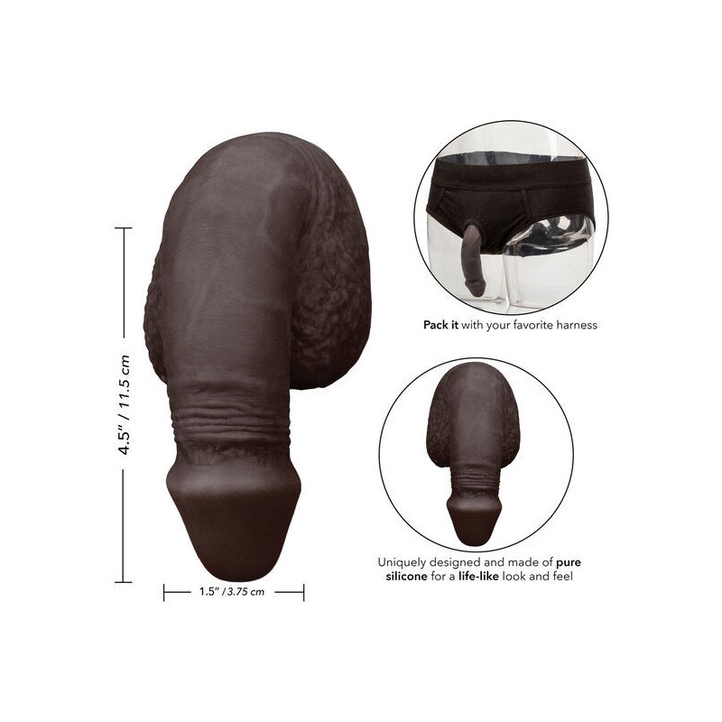 PACKING PENIS  PENE DE SILICONA 12.75CM NEGRO