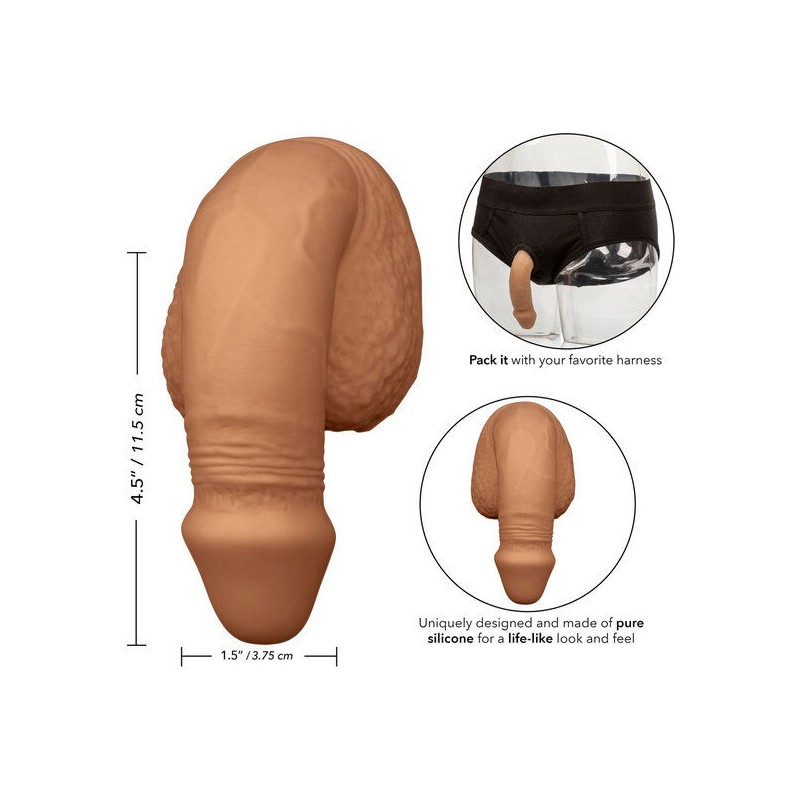 PACKING PENIS  PENE DE SILICONA 12.75CM CARAMELO