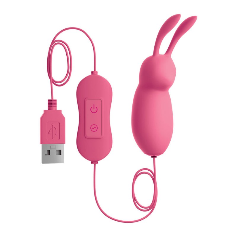 OMG CUTE  RABBIT VIBRADOR POTENTE ROSA USB