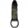 BAILE FUNDA EXTENSORA PENE CON STRAP PARA TESTICULOS NEGRO 13.5 CM