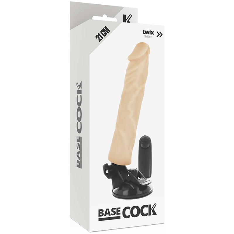 BASECOCK REALISTIC VIBRADOR CONTROL REMOTO NATURAL 21CM