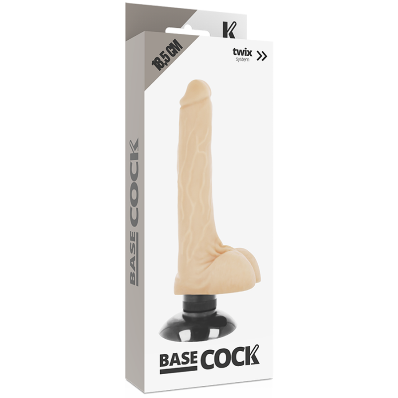 BASECOCK REALISTIC VIBRADOR 2-1 NATURAL 18.5CM