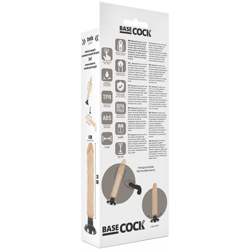 BASECOCK REALISTIC VIBRADOR 2-1 NATURAL 20CM