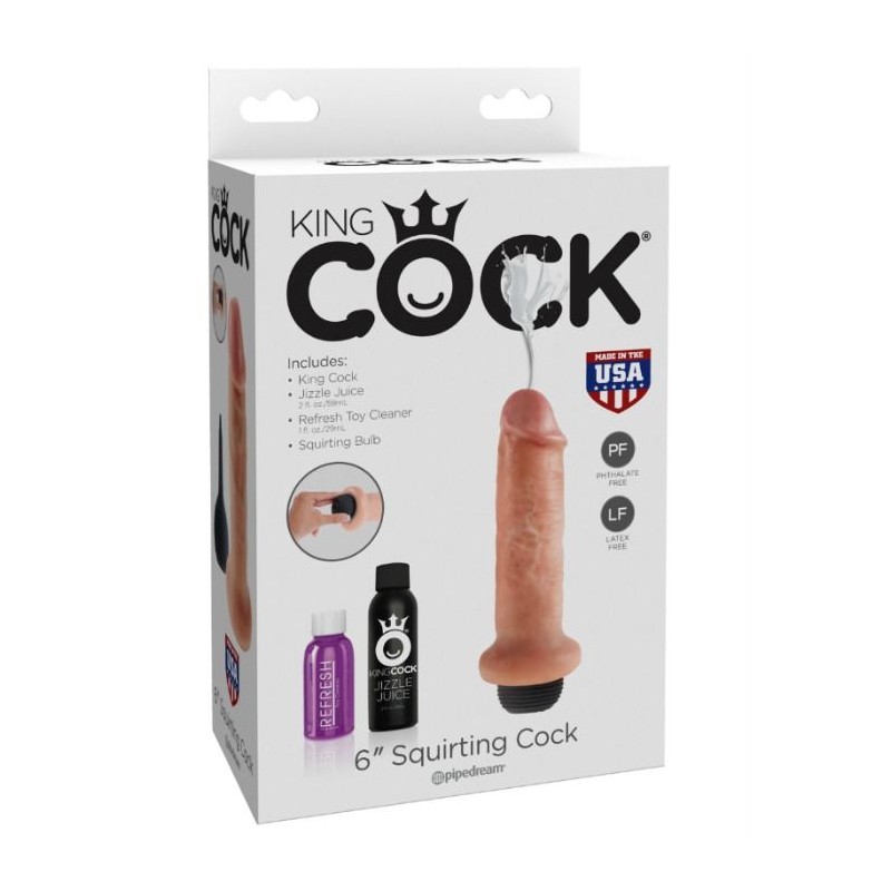 DILDO SQUIRTING 15.24 CM KING COCK