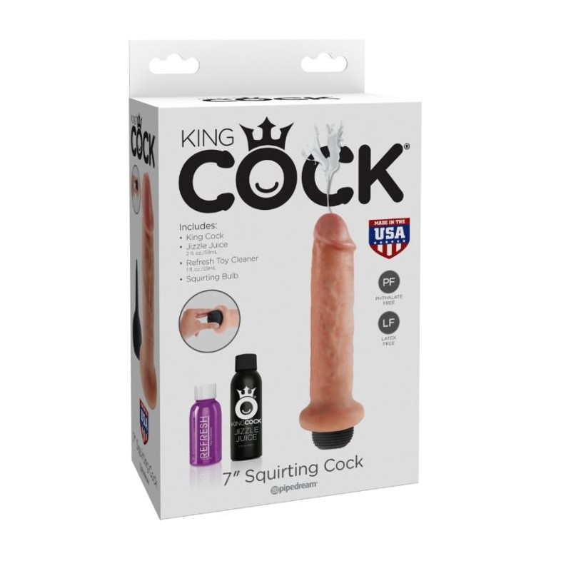 DILDO SQUIRTING 17.8 CM KING COCK NATURAL