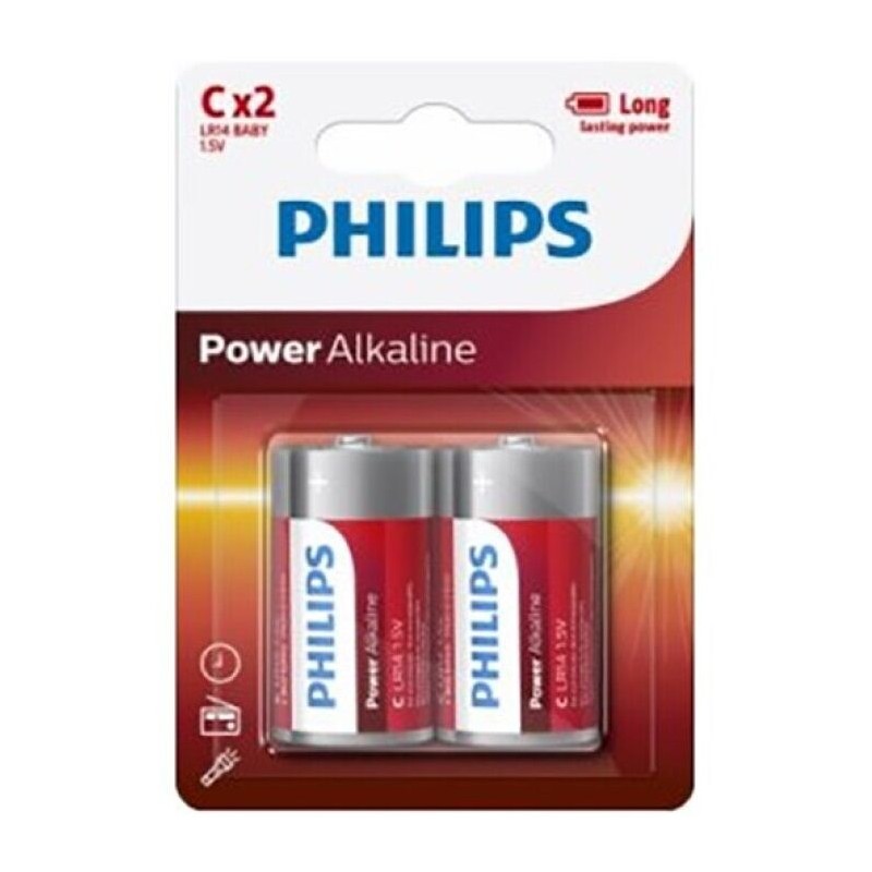 PHILIPS POWER ALKALINE PILA C LR14 BLISTER*2