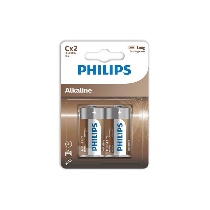 PHILIPS ALKALINE PILA C LR14 BLISTER*2