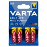 VARTA MAX POWER PILA ALCALINA AA LR6 BLISTER*4