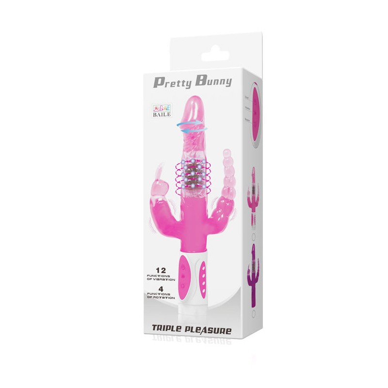 BAILE PRETTY BUNNY TRIPLE VIBRADOR ROTADOR