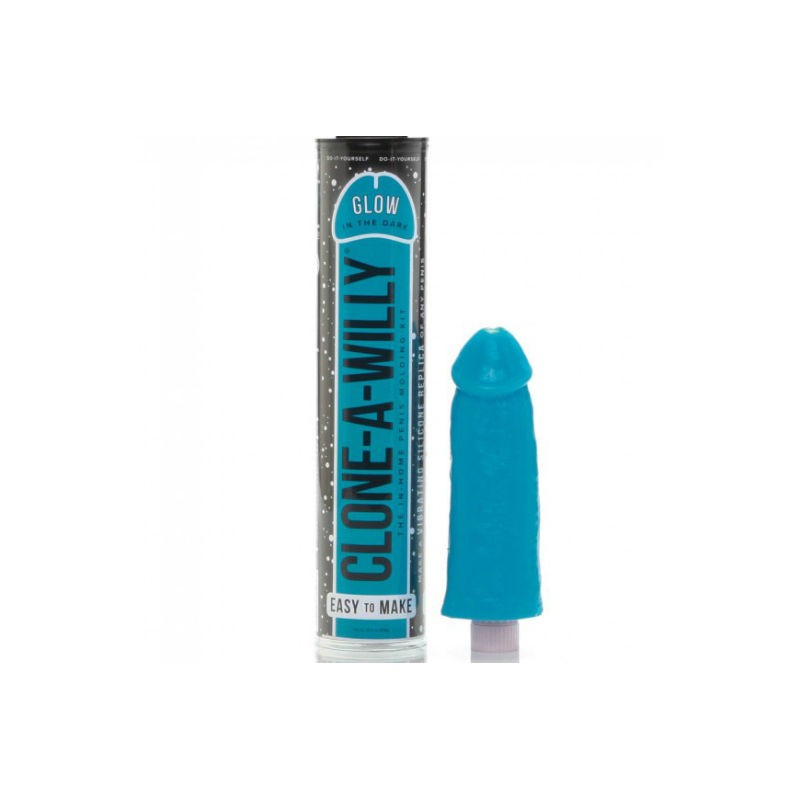 CLONE A WILLY CLONADOR PENE AZUL LUMINISCENTE CON VIBRADOR