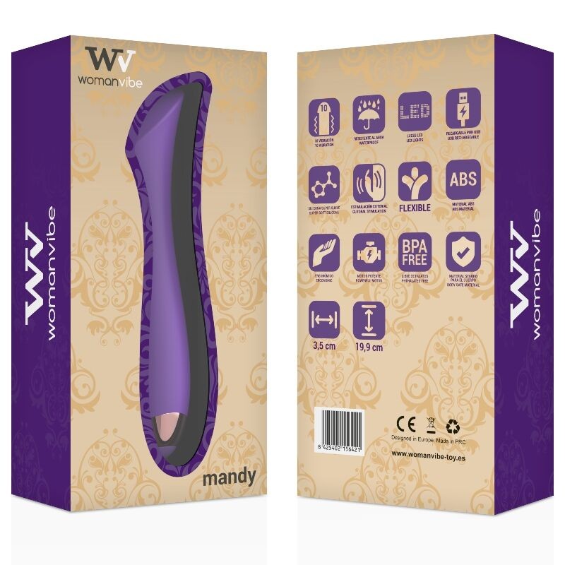 WOMANVIBE MANDY VIBRADOR RECARGABLE SILICONA PUNTO "K"