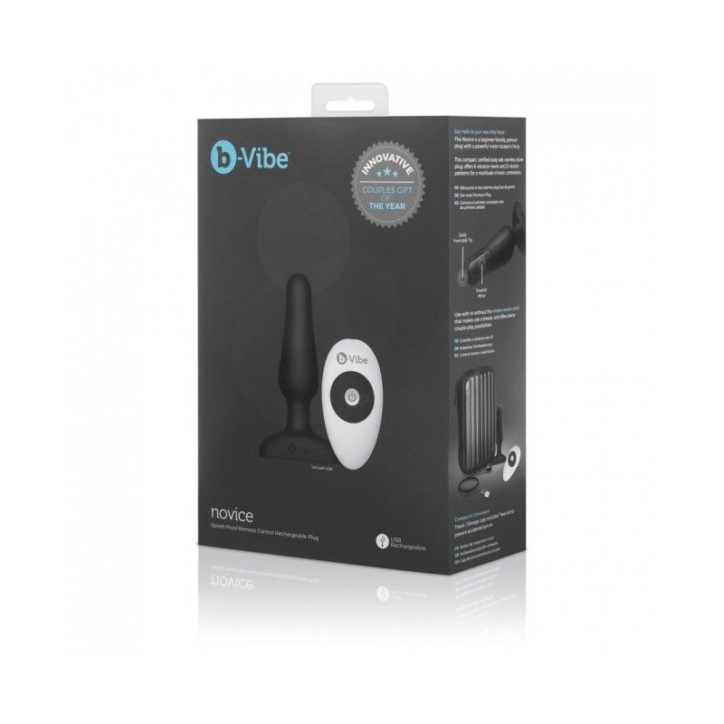 B-VIBE NOVICE CONTROL REMOTO ANAL PLUG NEGRO