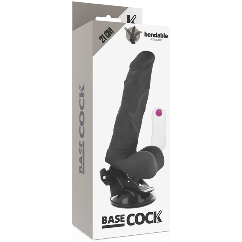 BASECOCK VIBRADOR ARTICULABLE CONTROL REMOTO NEGRO 21CM