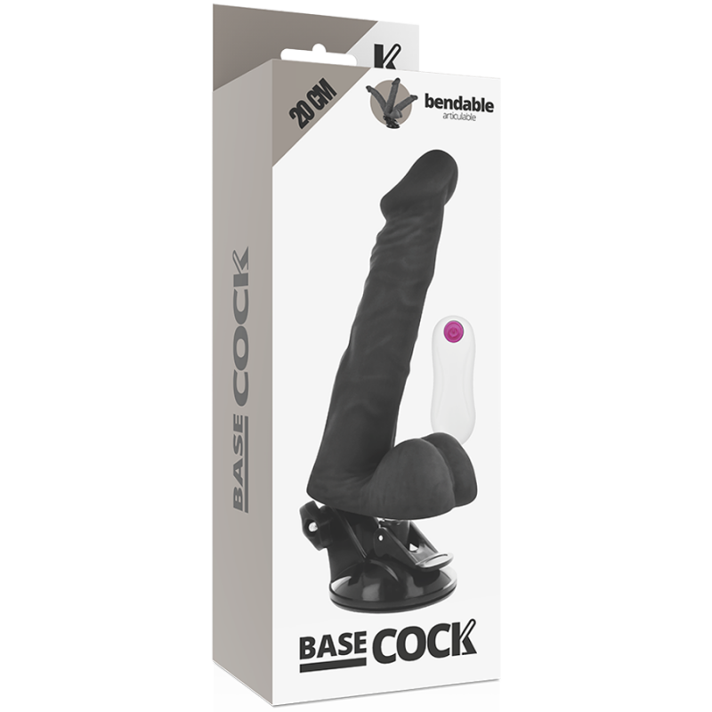 BASECOCK VIBRADOR ARTICULABLE CONTROL REMOTO NEGRO 20CM