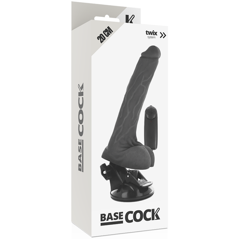 BASECOCK REALISTIC VIBRADOR CONTROL REMOTO NEGRO 20CM