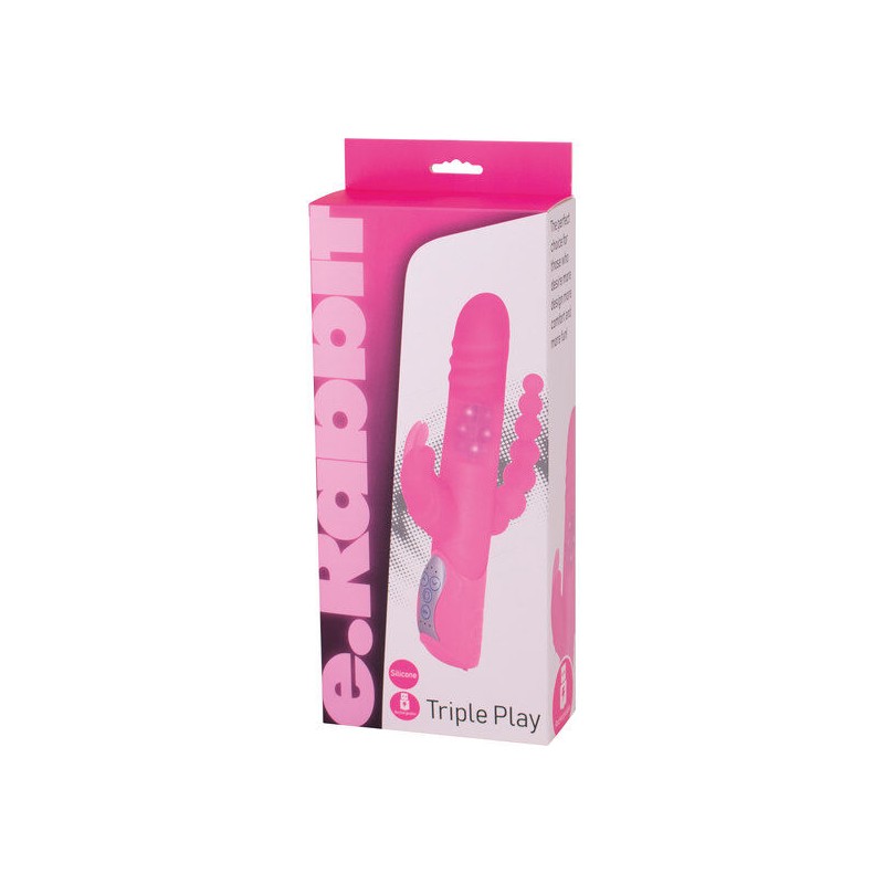 SEVENCREATIONS E RABBIT TRIPLE PLAY- VIBRADOR TRIPLE ESTIMULACIÓN ROSA