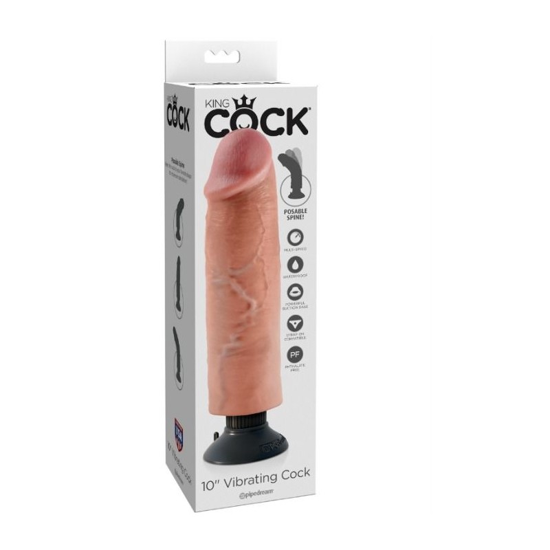 DILDO VIBRADOR KING COCK 25.5 CM NATURAL