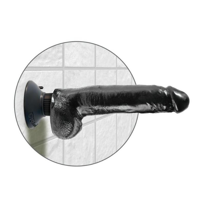 DILDO VIBRADOR KING COCK CON TESTICULOS 23 CM NEGRO