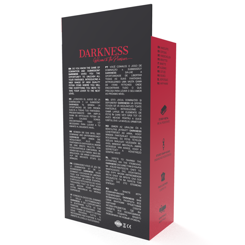 DARKNESS  ESPOSAS AJUSTABLES NEGRO CON DOBLE CINTA REFUERZO