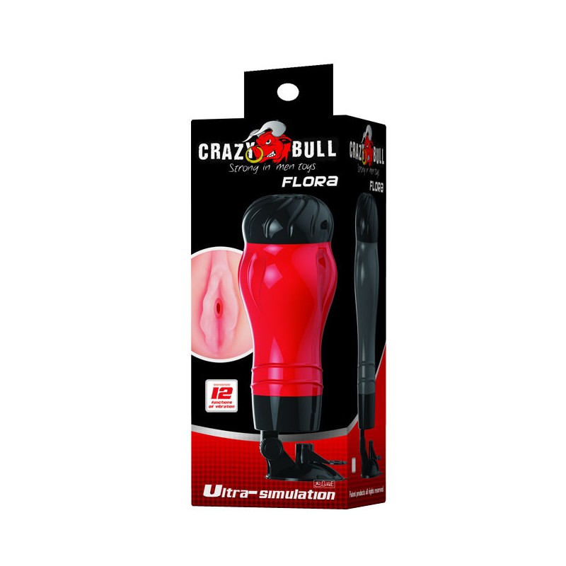 BAILE CRAZYFLORA VAGINA CON BASE MASTURBADOR