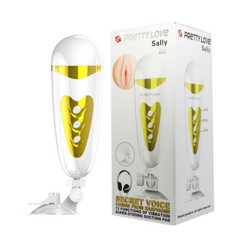 MASTURBADOR MASCULINO CON VIBRACION Y SONIDO SALLY PRETTY LOVE