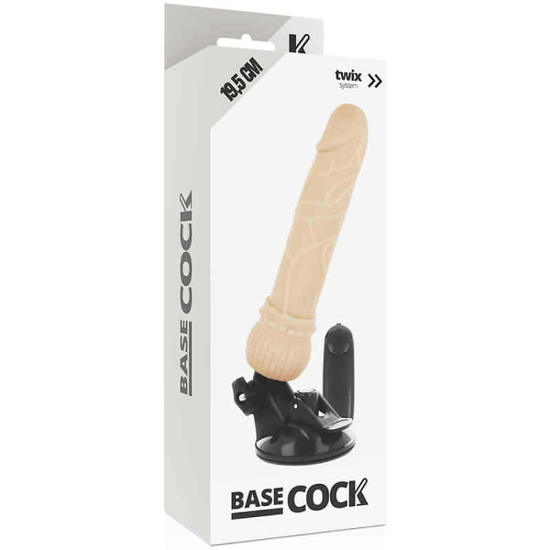 BASECOCK REALISTIC VIBRADOR CONTROL REMOTO NATURAL 19.5CM