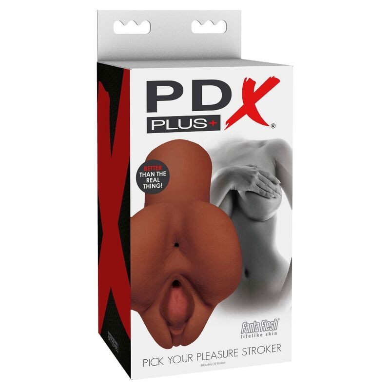 PDX PLUS+ PICK YOUR PLEASURE MASTURBADOR DOBLE MARRON