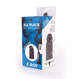 ALL BLACK - DILDO REALISTICO NEGRO SUAVE 20 CM