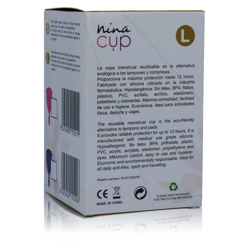 NINA CUP COPA MENSTRUAL TALLA L ROSA