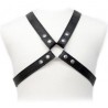 LEATHER BODY BLACK BUCKLE HARNESS FOR MEN