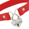 COQUETTE CHIC DESIRE COLLAR CUERO VEGANO ROJO ACCESORIO CORAZÓN CON LLAVE