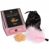 SECRETPLAY GOLDEN LIGHT KIT POLVOS COMESTIBLES Y PLUMA - FRESAS & CAVA