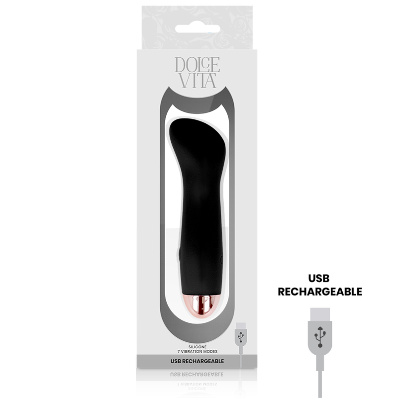 DOLCE VITA VIBRADOR RECARGABLE ONE NEGRO 7 VELOCIDADES