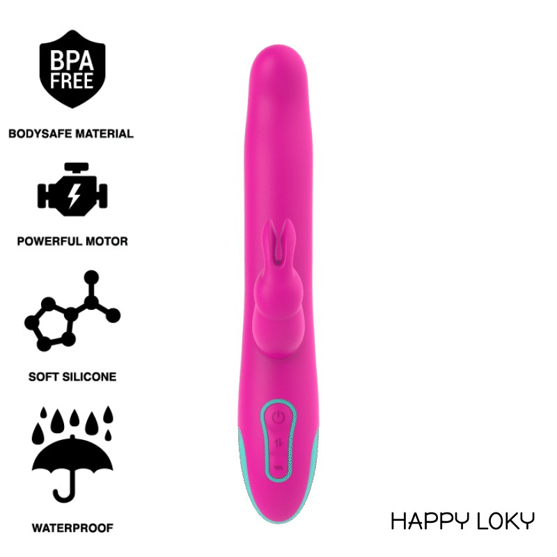 HAPPY LOKY PLUTO RABBIT VIBRATOR & ROTATOR COMPATIBLE CON WATCHME WIRELESS TECHNOLOGY