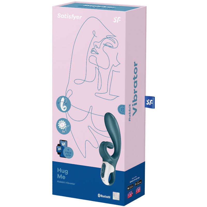 SATISFYER HUG ME VIBRADOR RABBIT APP - AZUL