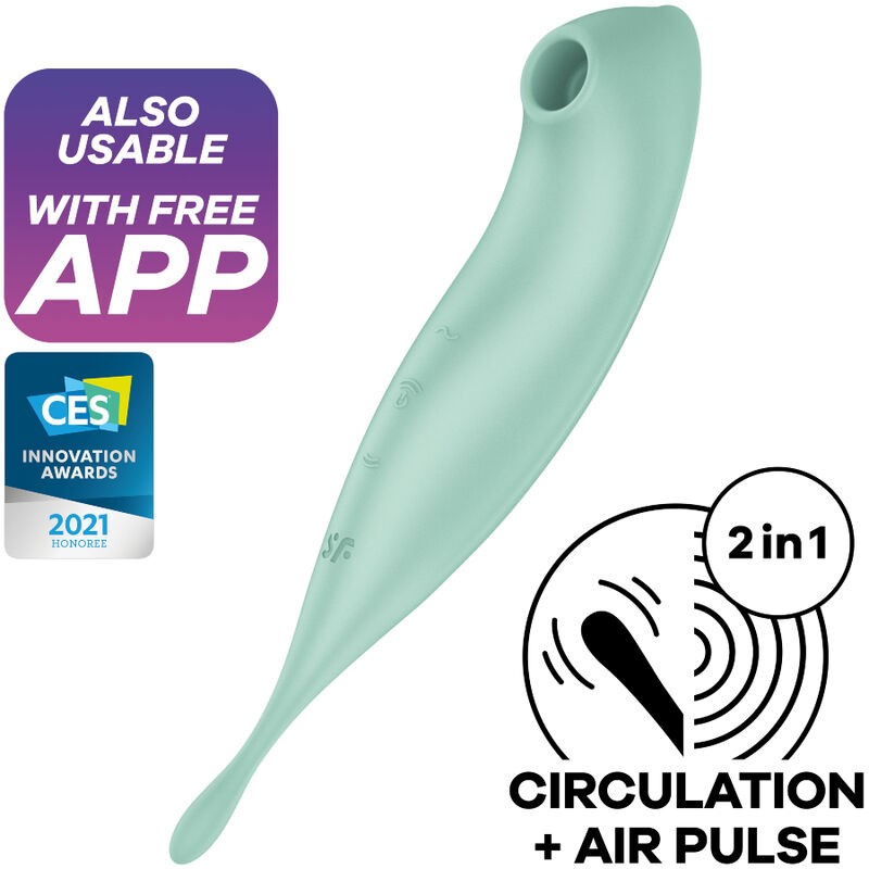 SATISFYER TWIRLING PRO+ ESTIMULADOR Y VIBRADOR - VERDE