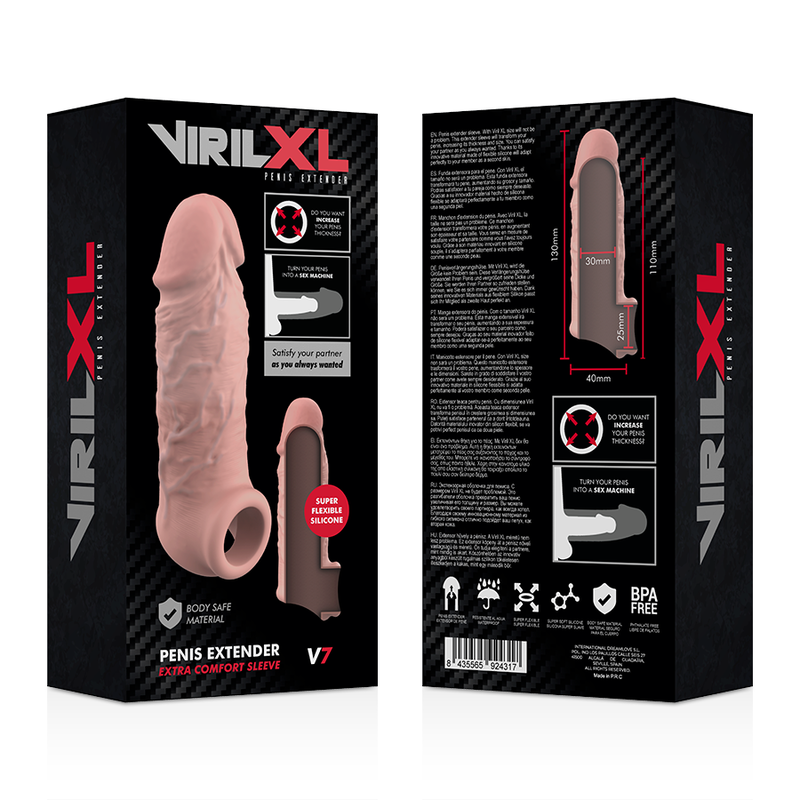 VIRILXL EXTENSION DE PENE LIQUID SILICONE V7 NATURAL