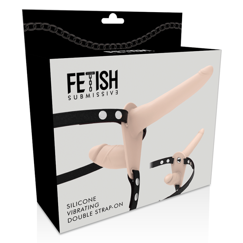 FETISH SUBMISSIVE ARNÉS DOBLE PENETRACIÓN VIBRADOR FLESH UP