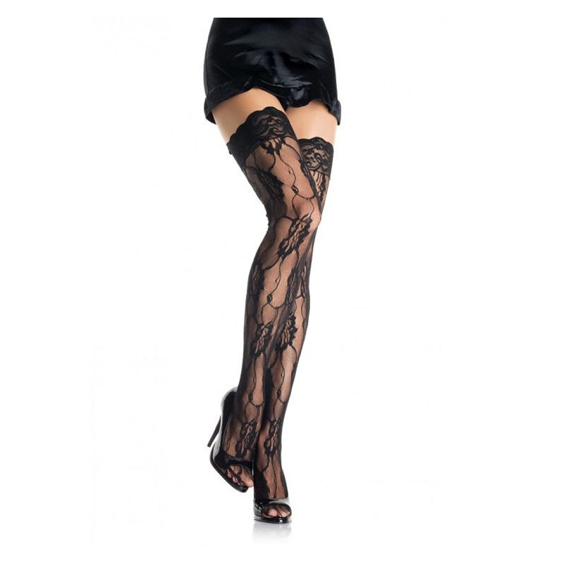 LEG AVENUE MEDIAS DE ENCAJE ROMANTICO FLORAL