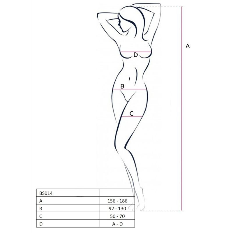 PASSION WOMAN BS014 BODYSTOCKING BLANCO TALLA UNICA