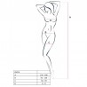 PASSION WOMAN BS014 BODYSTOCKING BLANCO TALLA UNICA