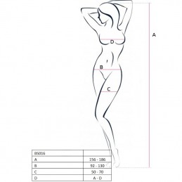 PASSION WOMAN BS047 BODYSTOCKING BLANCO TALLA UNICA