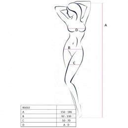 PASSION WOMAN BS054 BODYSTOCKING BLANCO TALLA UNICA