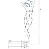 PASSION WOMAN BS034 BODYSTOCKING BLANCO TALLA UNICA