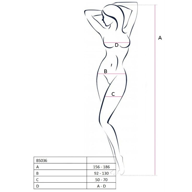 PASSION WOMAN BS036 BODYSTOCKING BLANCO TALLA UNICA