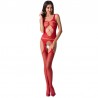 PASSION WOMAN BS057 BODYSTOCKING ROJO TALLA UNICA