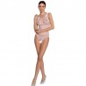 PASSION WOMAN BS086 BODYSTOCKING BLANCO TALLA UNICA