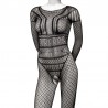 QUEEN LINGERIE BODYSTOCKING CON ABERTURA FLORES S-L