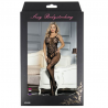 QUEEN LINGERIE BODYSTOCKING CON ABERTURA FLORES S-L