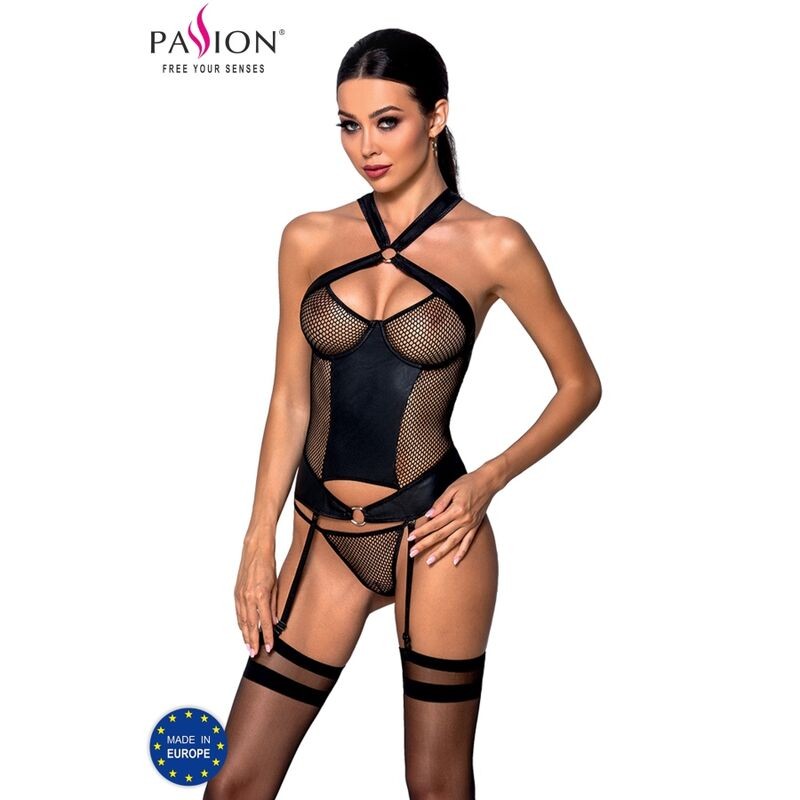 PASSION AMANDA CORSET CUERO ECOLOGICO L/XL